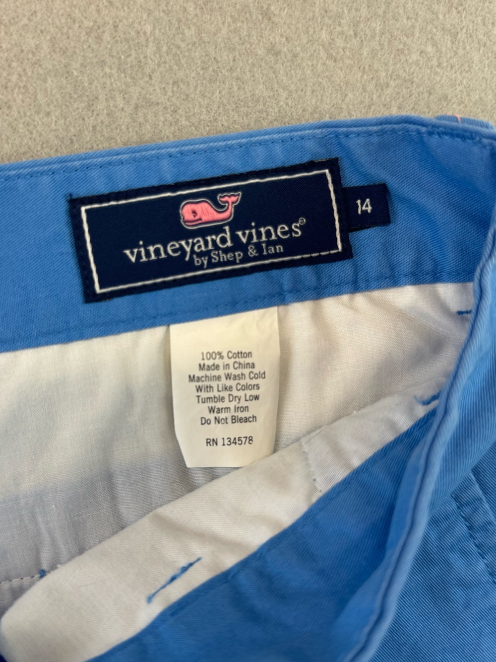 Kid’s Vinyard Vines Casual Blue Chino Shorts Size 14 - Picture 6 of 6